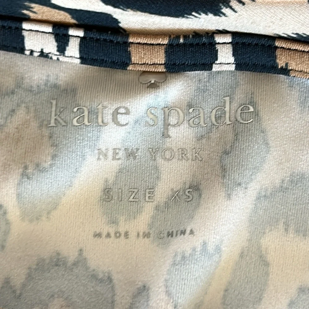 Kate Spade Scuba knit animal print long sleeve top size XS
